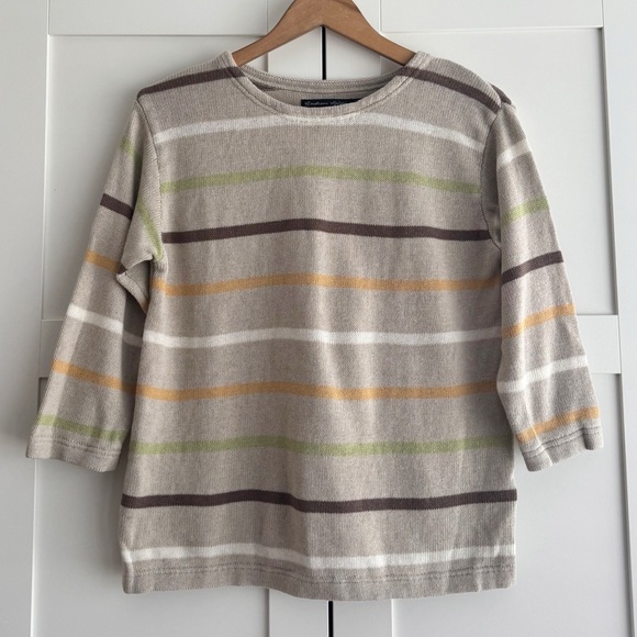 Gudrun Sjoden Sweaters - Gudrun Sjoden Striped Linen Organic Cotton Blend Sweater Size Small